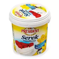 Vanilinis varškės desertas PRESIDENT VANILA, 1 kg