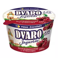 Sluoksniuotas jogurtas su vyšniomis DVARO, 2,8% rieb., 220 g