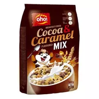 Sausi pusryčiai OHO CARAMEL&COCOA MIX, 500 g