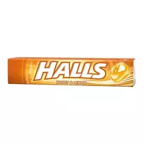 Medaus ir citrinų skonio ledinukai HALLS, 33,5 g