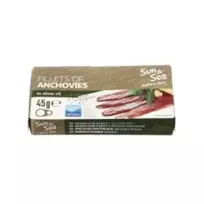 Ančiuvių filė alyvuogių aliejuje SUN & SEA, 45 g