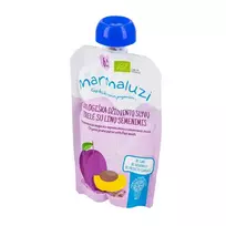 Ekologiškas džiovintų slyvų tyrelė su linų sėmenimis MARMALUZI (nuo 6 mėn.), 90 g