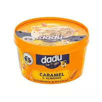 Karamelės skonio valgomieji ledai DADU su karamelės įdaru, 800 ml