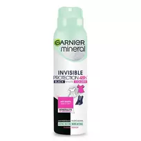 Purškiamas dezodorantas GARNIER MINERAL INVISIBLE BLACK WHITE COLORS, 150 ml