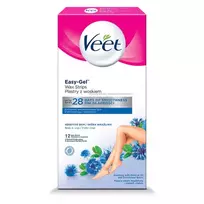 Depiliacinės vaško juostelės VEET COLD WAX STRIPS SENSITIVE SKIN, 12 vnt.