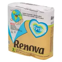 Tualetinis popierius RENOVA RECYCLED 3 sl., 9 vnt.