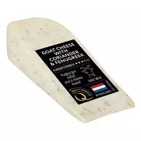 Pusietis fermentinis ožkų pieno sūris su kalendromis ir ožragėmis DELI Q, 50% rieb., 130 g