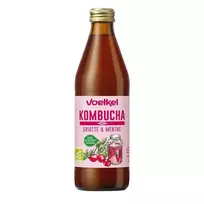 Ekologiškas fermentuotas vyšnių ir mėtų skonio arbatos gėrimas VOELKEL KOMBUCHA, 330 ml