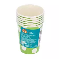 Popieriniai puodeliai su taškeliais 270 ml, 6 vnt.