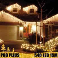 540 LED Profesionali lauko girlianda varvekliai PRO PLIUS ST IP67 : LED lempučių spalva - Šiltai Balta (WW)