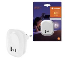 Ledvance- LED naktinis šviestuvas su jutikliu, jungiamas į kištukinį lizdą ir USB LUNETTA LED/12,5W/230V