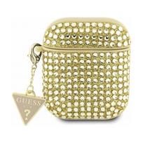 Guess Rhinestone Triangle Charm dėklas AirPods 1/ 2 auksinis