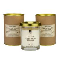 Kvepianti žvakė stikliniame indelyje LUXURY CANDLE, 3 rūšys, 10 cm
