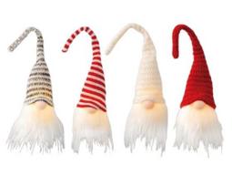 Elektrinė dekoracija GNOME, 1 LED, šiltai baltos sp., elementai 2 x LR44 (įeina), 4 dizainų