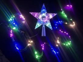 El. girlianda BUNCH su žvaigžde, IP44, 154 LED, 2,7W, 4,5V, įvairių spalvų, 2.1 m
