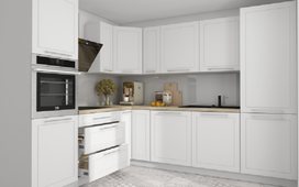 Kampinis virtuvinis komplektas QUANTUM 230x270 cm