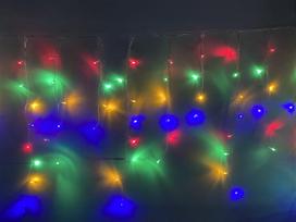 El. girlianda VARVEKLIS BI-COLOR, 360 LED, IP44, 31 V, sujung., šiltai balta/įvairių spalvų, 9 x h0,8+9 m