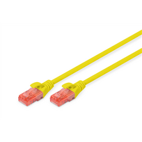 Digitus CAT 6 U-UTP | Patch cord | PVC, AWG 26/7 | Yellow | 2 m | Modular RJ45 (8P8C) plug