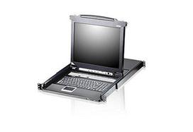 Aten | 1 vietinė / nuotolinė bendrinimo prieiga 8 prievadų PS/2 USB VGA vieno bėgio LCD KVM per IP jungiklis