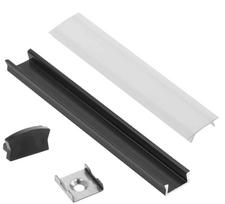 Profilis LED juostoms EUROLIGHT AL-S2-B, aliuminis, virštinkinis, juodos sp., anoduotas,2m