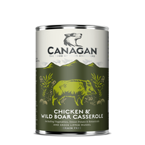 Canagan Chicken & Wild Boar konservai su vištiena ir troškinta šerniena šunims, 400 g