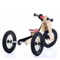 Medinis balansinis dviratukas - triratukas Trybike 4-in-1, raudonas