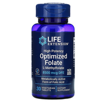 Life Extension High Potency Optimized Folate 8500 mcg DFE 30 vtab