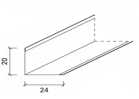 Lubų profilis CBI, perimetrinis, sidabrinė spalva, 20 x 24, 3000mm