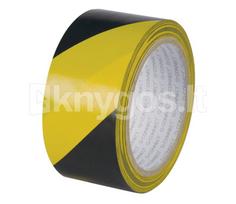 Signalinė juosta lipni 48mm x 20m juoda&geltona