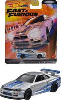 Hot Wheels Premium Modeliukas Nissan Skyline GTR R34, silver/blue