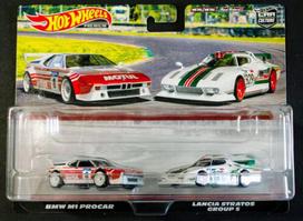 Hot Wheels Premium Modeliukas 2 Pack BMW M1 Pro Car/Lancia Stratos Group 5