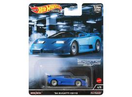 PAŽEISTA KORTELĖ!!!   Hot Wheels Premium Exotic Envy Modeliukas 1994 Bugatti EB110 Blue