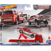 Hot Wheels Premium Team Transport Modeliukas Ford C-800 Truck & 1965 Mercury Comet Cyclone, red/white