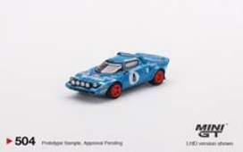 Mini GT Modeliukas Lancia Stratos HF #4 1979 Rally Monte Carlo winner, blue/red (yra sandėlyje)