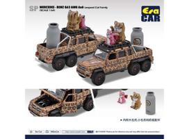 PRE-ORD3R Era Car Modeliukas SP Mercedes Benz G63 AMG 6X6 with Leopard Cat Family, brown-beige