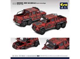 PRE-ORD3R Era Car Modeliukas Mercedes Benz G63 AMG 6X6 Flame Camouflage, red