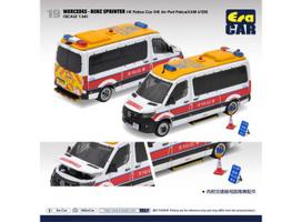 PRE-ORD3R Era Car Modeliukas #19 2022 Mercedes Benz Sprinter HK Police Car (AM 6105), white/red/yellow
