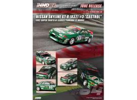 Inno64 Modeliukas 1992 Nissan Skyline GT-R (R32) #3 Castrol Super Taikyu N1 Series Tsukuba 12 Hours, green