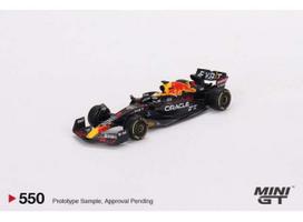 IŠPAKUOTAS Mini GT Modeliukas 2022 Oracle Red Bull Racing RB18 #1 Max Verstappen 3rd Place Monaco Grand Prix, blue/yellow/red