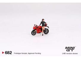 Mini GT Modeliukas Ducatie Panigale V4 S with Ducati Girl, red/black