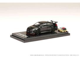 PRE-ORD3R Hobby Japan Modeliukas 2018 Subaru WRX STi RA-R Full option With EJ20 Balanced Boxter Engine Display Model, crystal black silica
