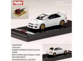 PRE-ORD3R Hobby Japan Modeliukas LHD Subaru Impreza 22B STi Version (GC8) With EJ22 Engine Display Model, white