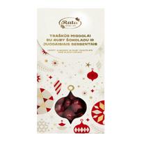 Traškūs migdolai su Ruby šokoladu ir juodaisiais serbentais, 100 g