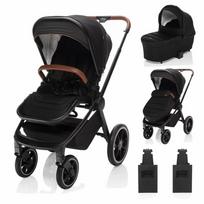 Zopa MOVE CROSS Night Black/Black 2in1 universalus vežimėlis su XL lopšiuku