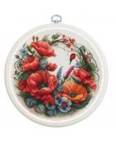 Siuvinėjimo rinkinys "Composition With Poppies" SBC209 su lankeliu