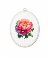 Siuvinėjimo rinkinys "Coral Charm Peony" SBC205 su lankeliu