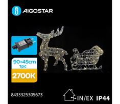 Aigostar-LED Lauko dekoracija LED/3,6W/31/230V 2700K 90/45cm IP44 elnias su rogėmis