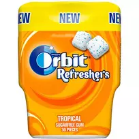 Kramtomoji guma ORBIT Refreshers Tropical, 82 g