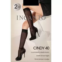 Moteriškos puskojinės INCANTO CINDY 40 DEN, vienas dydis, spalva NERO, 2 poros