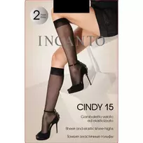 Moteriškos puskojinės INCANTO CINDY 15 DEN, vienas dydis, spalva NERO, 2 poros